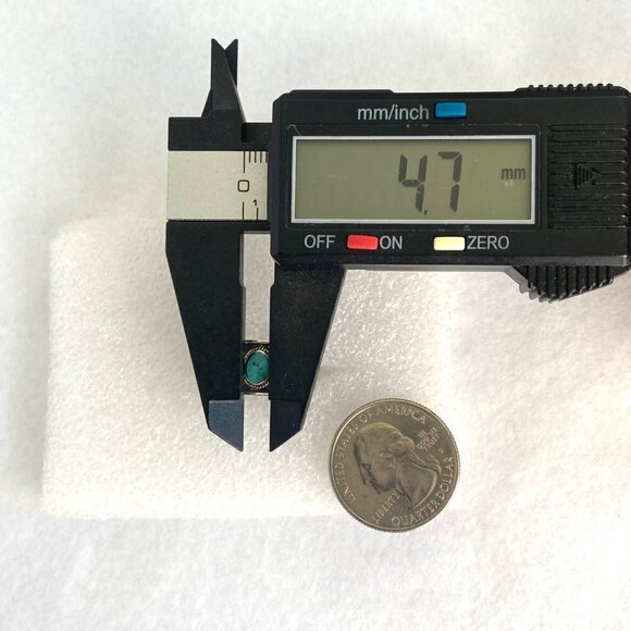 Sterling Silver 925 Oval Bezel Set Turquoise Cabochon Cigar Band Ring Sz 6.75 - Picture 15 of 16